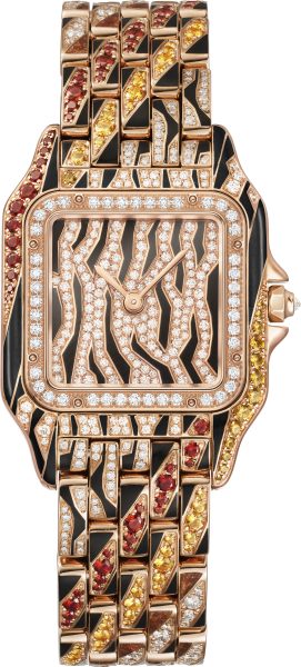 An artistic depiction of animal variations the Panthère de Cartier watch shimmers with brilliant diamonds An artistic depiction of animal variations the Panthère de Cartier watch shimmers with brilliant diamonds