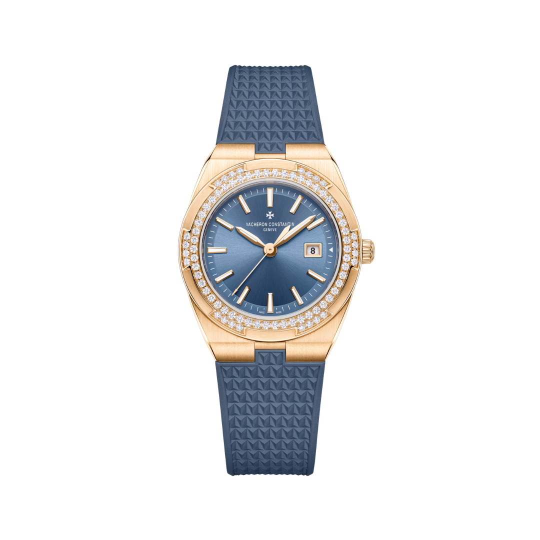 Overseas Quartz – 33 mm – Pink Gold (Rubber)